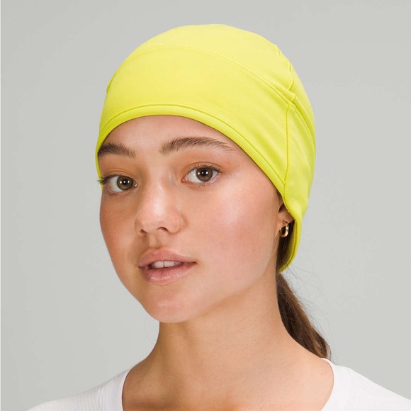 NWT Lululemon Run for It All Beanie Yellow Serpentine $38 original price - Picture 5 of 7
